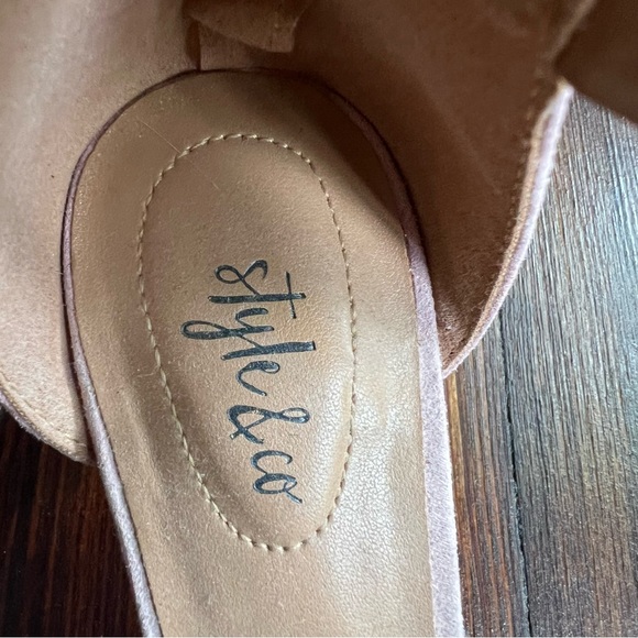 Style & Co "pink latte" suede strappy heels Size 8 - Picture 2 of 7